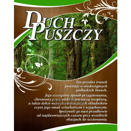 Etykieta Duch Puszczy z lasem